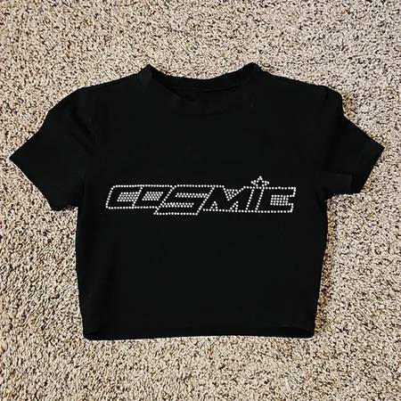 COSMIC Black Rhinestone Crop Top - S 1