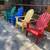 Four Outdoor Classic Wood Rainbow Adirondack Chairs 2 thumbnail
