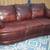 COUCH Cushioned SOFA Brown Vinyl Soft Line Group Living Room Furniture 8 thumbnail