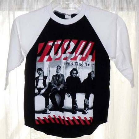 U2 Vertigo  Tour baseball jersey sz S 1