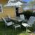 Glass Table Umbrella &Stand 4 chairs & cushions bin for cushion storag 1 thumbnail