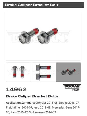 Dorman caliper bracket bolts 1
