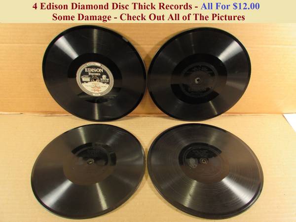 4 Edison Diamond Disc Thick Records  As Is Check Out Pictures 1