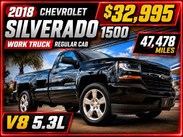 2018 Chevrolet Silverado 1500 Regular Cab • 5.3L V8 • ONLY 47K Miles • 1