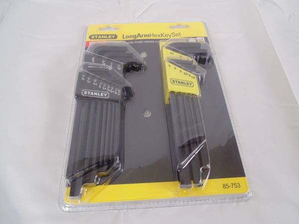 Stanley 22 pc long-arm hex wrench set SAE and Metric 1