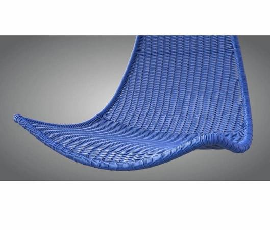 IKEA PS SVINGA Hanging Chair wicker bright blue porch swing kids