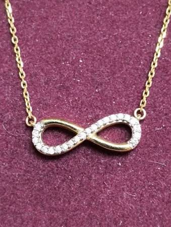 INFINITY Figure 8 Hallmark 10k Gold & Diamond 18" NECKLACE 1