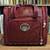 Kathy Van Zeeland Carry-On Rolling Luggage Burgundy Faux Croc Leather 14x15x8 1 thumbnail