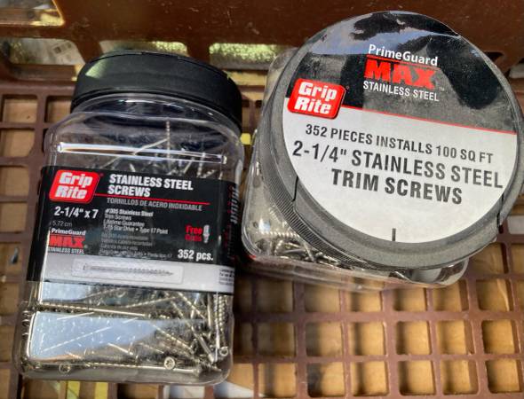 stainless steel deck dock wood trim screws stain less 1