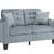 Gray solid wood fabric upholstery,tufted detail,nailhead trim,100%poly 1 thumbnail
