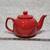 Red Ceramic Teapot 6 Cup – English Tea Store – Classic Glossy Finish 12 thumbnail
