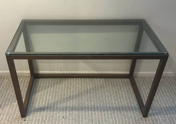 Crate & Barrel Minimalist Desk with Tempered Glass Top 1