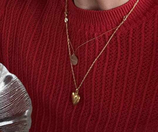 Collar de colgante de corazón de oro en cadena dorada (Oakland Rockridge / Claremont)64018040883969120