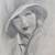 Original Vintage 1920's Art-Deco Graphite Portrait Drawing 2 thumbnail
