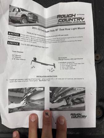 Rough Country 20" LED Bumper Bracket for 2011-2016 Ford Super Duty - 7 1