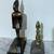 2 VINTAGE SOLID METAL EGYPTIAN STATUES OF A PHARAOH AND GOD HORUS 2 thumbnail