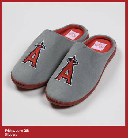 Angels Baseball Christmas Slippers - adult one size 1