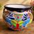Huge Blue Orange Pottery Talavera Mexican Ceramic Planter 16” x 17” – Neve 3 thumbnail