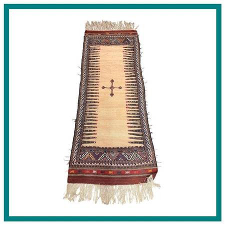 2ft8in × 7ft8in Circa 1970's Iran Sumak Kilim Runner 1