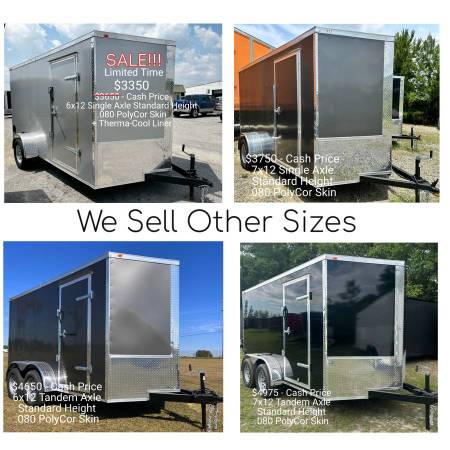 MEJORES PRECIOS 5x8 5x10 6x12 7x12 REMOLQUE CERRADO PARA CARGA 6 7 x 12 14 16 - $2,995 (**AHORRE $$$ DIRECTO DE FÁBRICA | SUR, GA**)63440392412033122