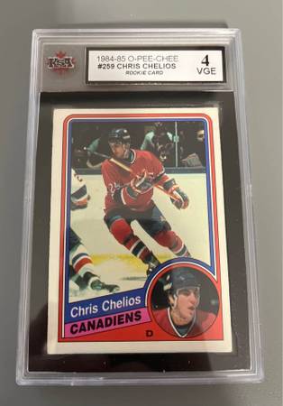 **For Sale: 1984-85 O-Pee-Chee Chris Chelios Rookie Card (#259) - KSA 1
