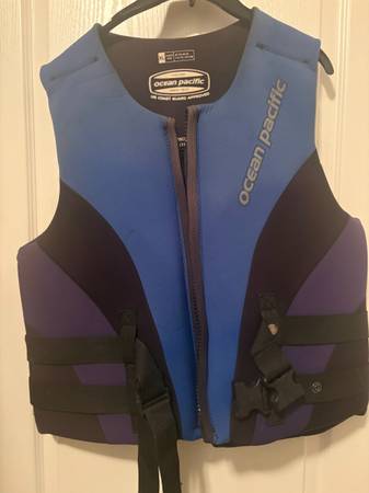 Ocean Pacific PFD black life Jacket Used Blue Men’s XL 45-49. 1