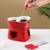 Heart Shaped Red Porcelain Chocolate Fondue Set 4 thumbnail