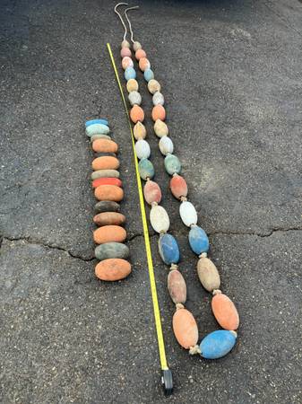 antique wooden fishing net floats Vintage for decor Colored Old Fishing Net Floats