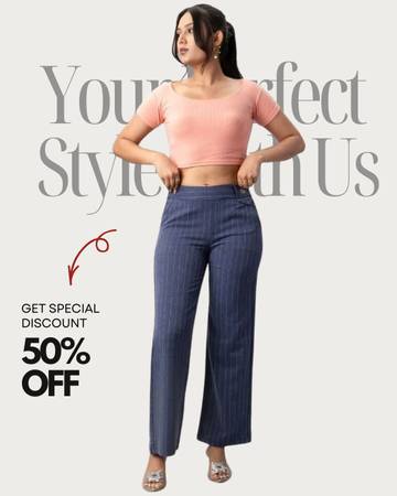 Buy Women Slim Fit Trousers Online 1