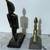 2 VINTAGE SOLID METAL EGYPTIAN STATUES OF A PHARAOH AND GOD HORUS 5 thumbnail