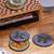 URBAN OUTFITTERS Beaded Butterfly Coasters Glass Beads Cotton 4-Pack A 4 thumbnail