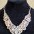 Zebra Stone and Garnet Gemstones in Silver Collar Necklace 4 thumbnail