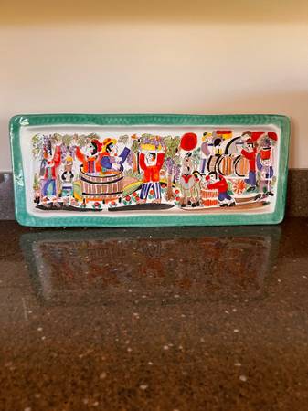 Italian ceramic rectangular tray by De Simone 1