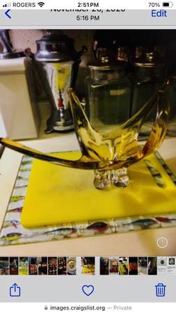 Yellow Mid Century Modern Chalet Glass Bowl 1