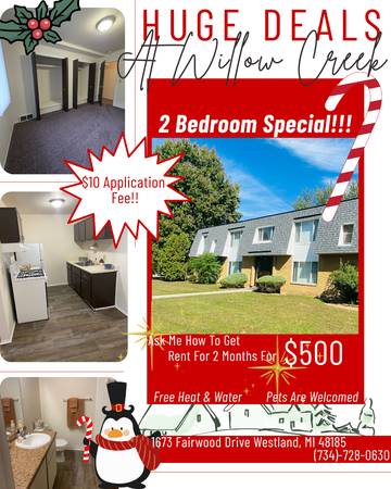 🦃$10 APPLICATION FEE🦃$500 RENT FOR 2 MONTHS!🦃 1