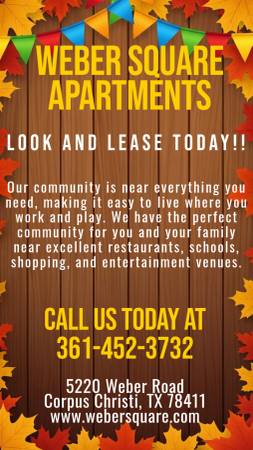 $759 / 460ft2 - Estás aquí. Estás en casa. Estás feliz en los apartamentos Weber Square (Corpus Christi)64036541790082120
