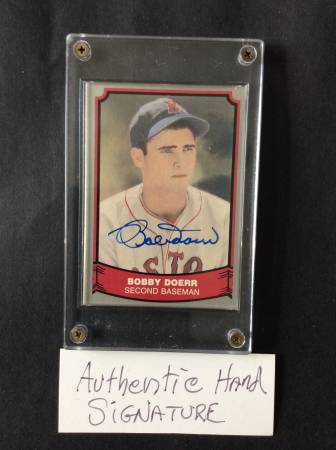 Bobby Doerr autographed Red Sox card, Cooperstown Hall of Famer! 1