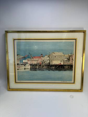 Don Whitlatch Signed & Numbered Harbor Lithograph – Framed 1