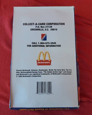 1996 The Adventures of Ronald McDonald Trading Cards Pk of 36 New