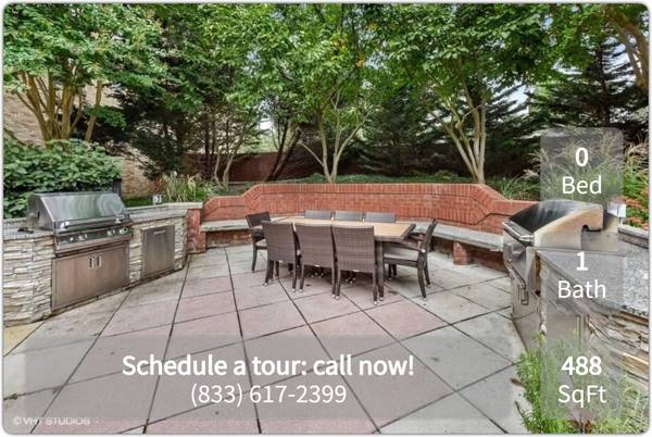 Convenient location for commuters – On the bus line! Studio bath 1