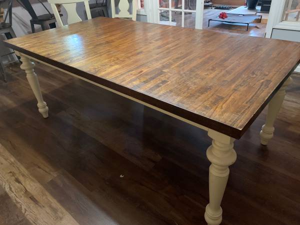 Solid wood farmhouse table 1