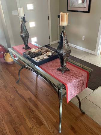 ⭐ Solid Brass Sofa Table — 5/16" Glass Elegance ⭐ 1
