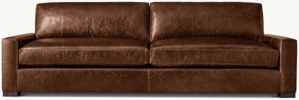 *** RH Restoration Hardware MAXWELL LEATHER 2-CUSHION SOFA - Down 1