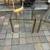 (2) Mid century Hollywood Regency vintage brass/ glass end tables A241 1 thumbnail