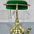 Vtg. Brass Bankers Desk Lamp Green Glass Shade 3 thumbnail