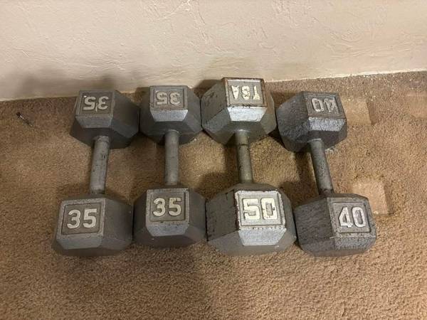 2x 35#, 1x 40#, 1x 50# Dumbbells 1