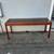 Nice solid wood mid-century teak console hallway entryway sofa table 8 thumbnail
