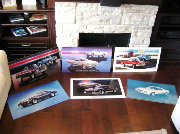 6 NOS Vintage 80's Canadian Origin GM Dealership Promo Vehicle Posters 1