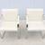 Ludwig Mies van der Rohe Brno White Leather Flat Bar Chairs by Gordon 10 thumbnail