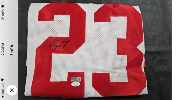 🏈 CHRISTIAN McCAFFREY * AUTOGRAPHED (1 RED & 1 WHITE #23) 49’ERS JERSEYS * 1